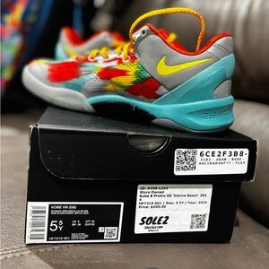 Nike Kids Multicolor Knit Sneakers with Yellow Swoosh and Teal Midsole